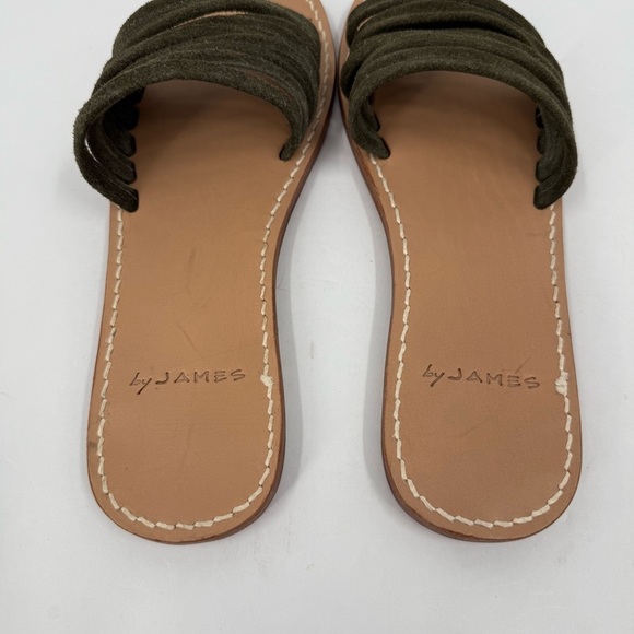 by James Olivia Slide Sandal in Olive Green Suede Size 7 - Picture 6 of 10